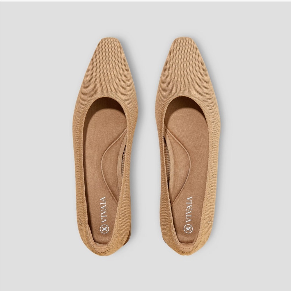 Vivaia Minnie Small Square-Toe Heels in Tan Mesh, Size 38.5